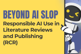 Robot pointing to the text Beyond AI Slop